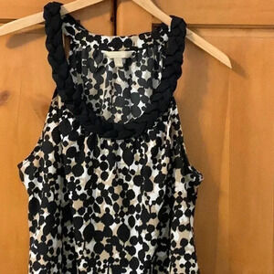 Banana Republic Black and White Braided Neck Tank